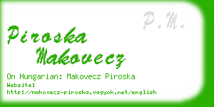 piroska makovecz business card